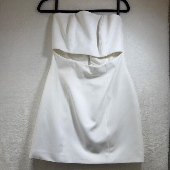 Israella Kobla Cream Langa Cut Out Strapless Mini Dress Sz 8 Spring Summer Party - Picture 3 of 11